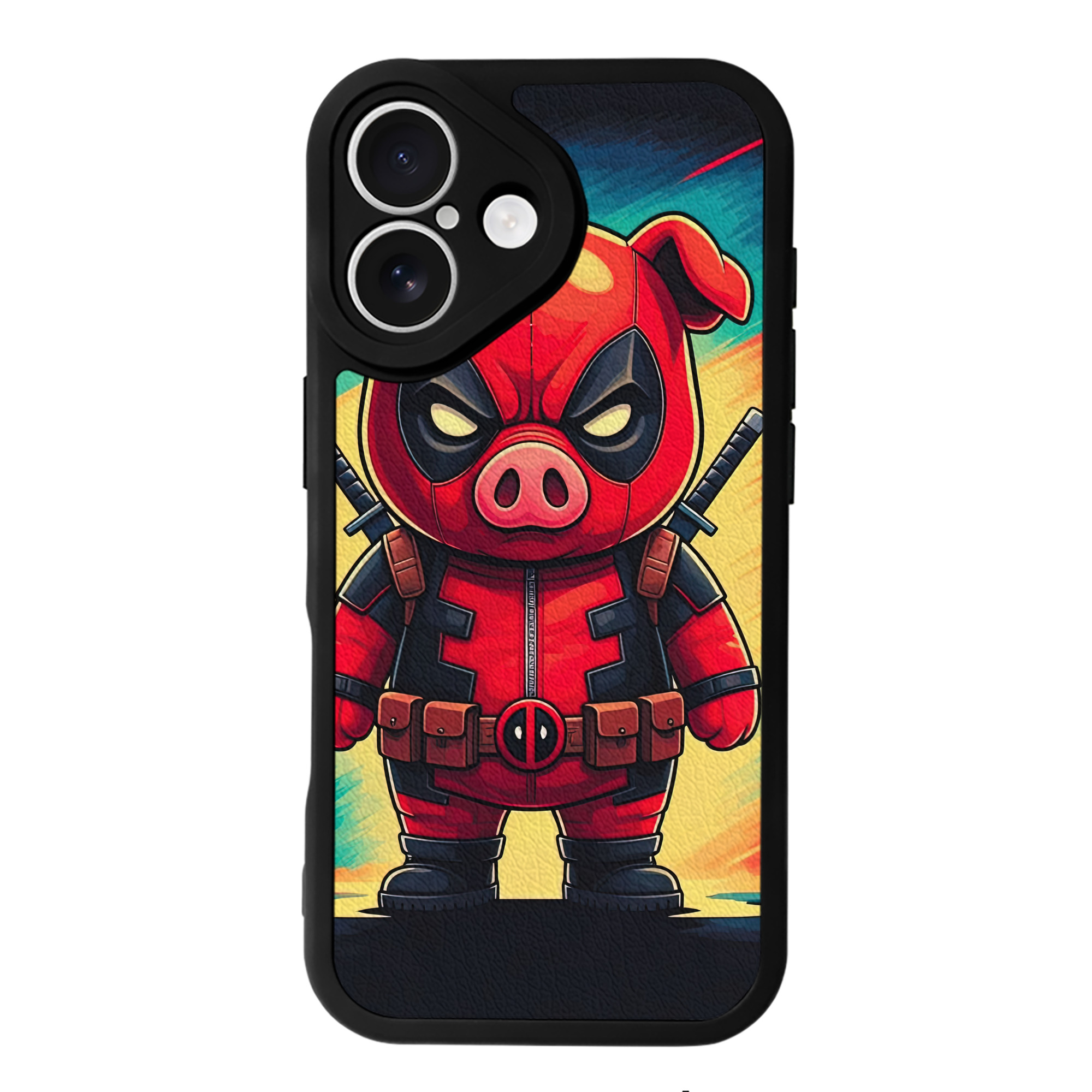 （画像用） Deadpool デッドプール 【iPhone 16シリーズ対応】シリコンスマホケース（レザー調） 材質：シリコン